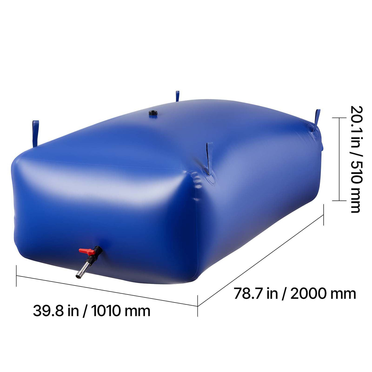 Water Storage Bladder 264.2 Gallon Large Capacity Water Bag, Portable & Collapsible Soft Waters Container, Leakproof & Tear-Resistant PVC Emergency Waters Storage Tank for RV Truck & Outdoor Use