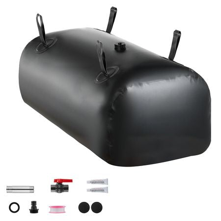 Water Storage Bladder, 30 Gal Collapsible Water Storage Bag, Wear-Resistant 1000D PVC Soft Waters Bag, Leakproof Camping Tank Containers for Garden Irrigation RV Emergency Use, Black