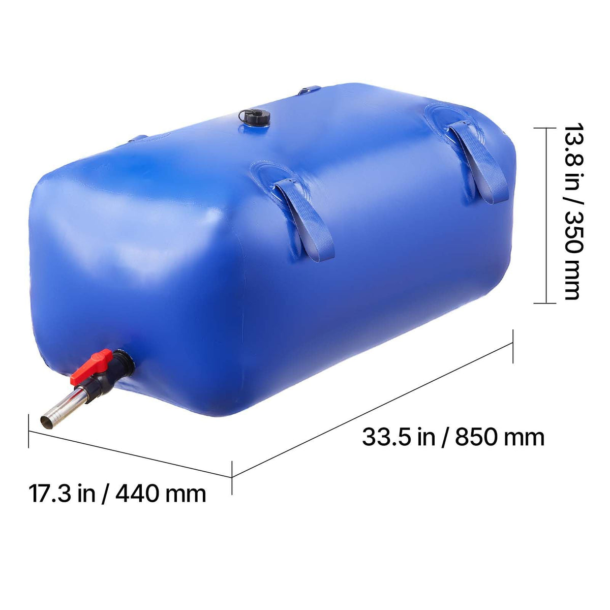 Water Storage Bladder 30 Gallon Large Capacity Water Bag, Portable & Collapsible Soft Waters Container, Leakproof & Tear-Resistant PVC Emergency Waters Storage Tank for RV Truck & Outdoor Use