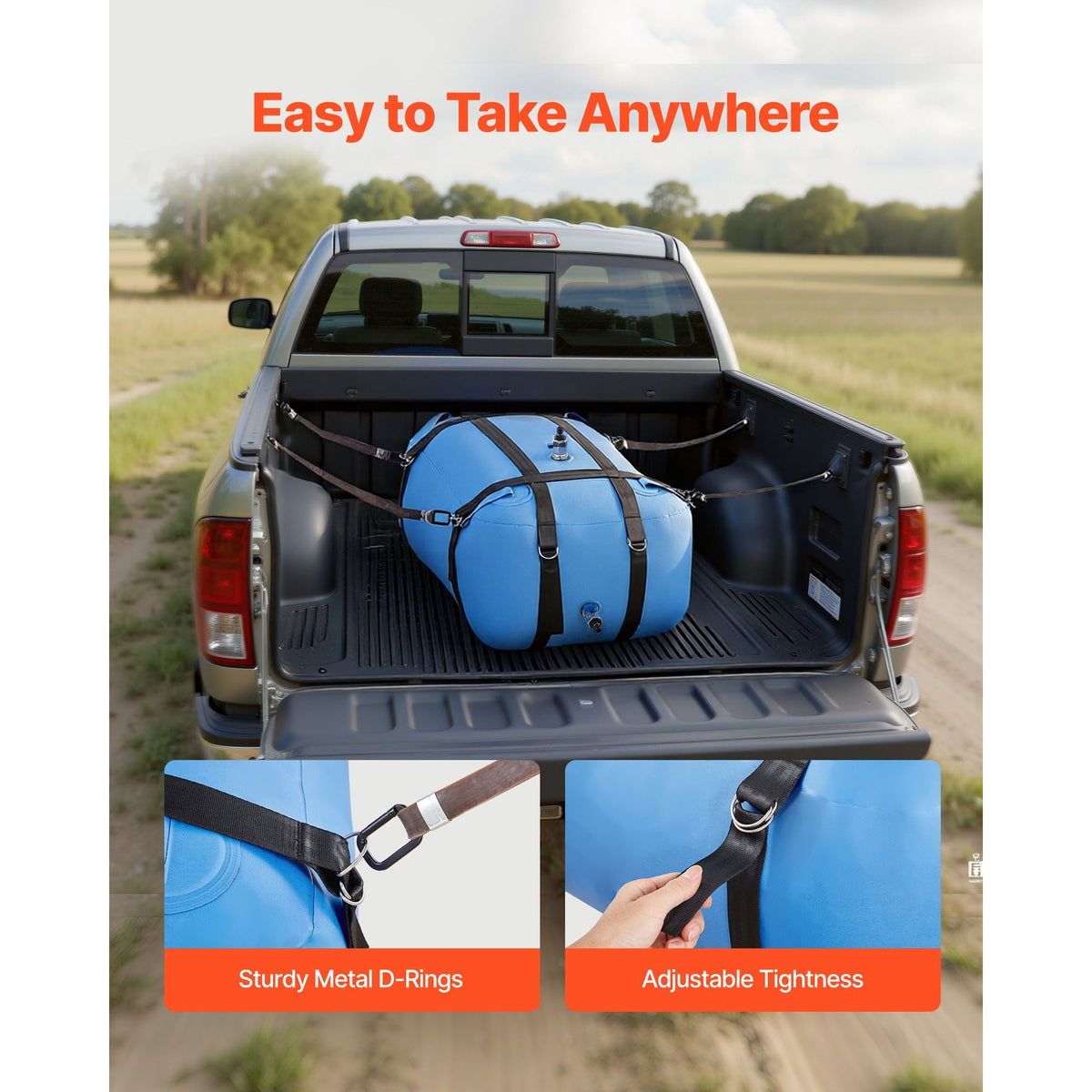 Water Storage Bladder, 35 Gallon Large Capacity TPU Soft Water Bag, Portable & Collapsible Water Storage Containers, Leakproof & Wear-Resistant RV Waters Tank for Camping Irrigation Outdoor Use