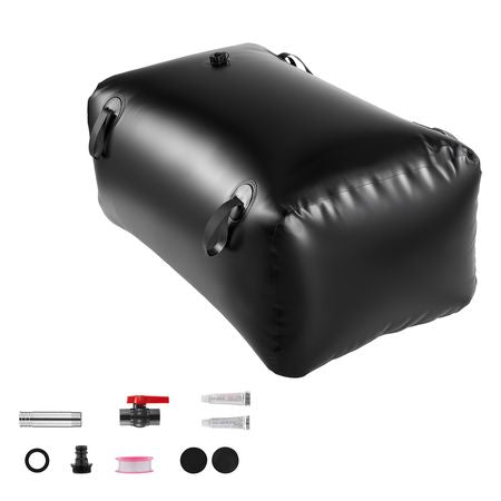 Water Storage Bladder, 63.4 Gal Collapsible Water Storage Bag, Wear-Resistant 1000D PVC Soft Waters Bag, Leakproof Camping Tank Containers for Garden Irrigation RV Emergency Use, Black