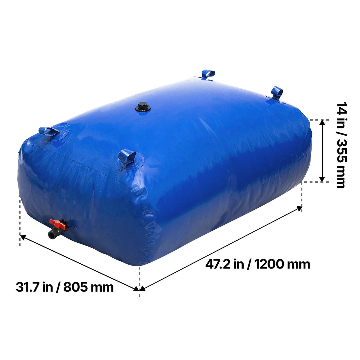 Water Storage Bladder, 87 Gallon (330L) Water Storage Container Tank, 1000D PVC Large Capacity Soft Bag Bladder, Collapsible Portable for Garden Irrigation, Camping, RVs, Fire Prevention, Blue