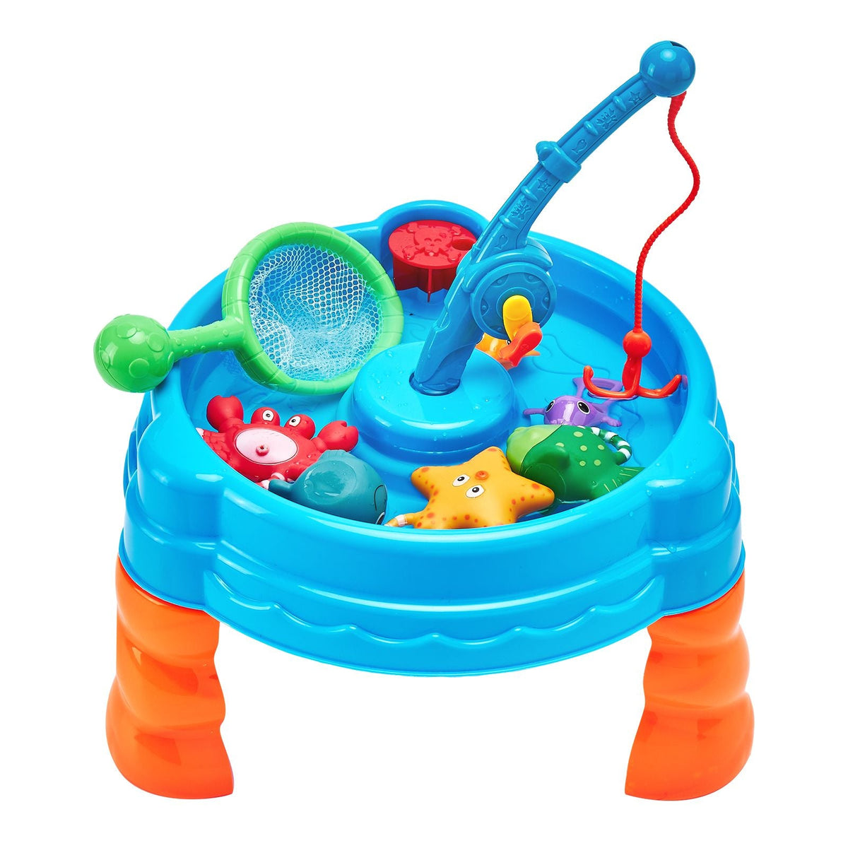 Water Table for Toddlers, Kids Activity Sensory Table, Fish 'n Splash Water Playset with 9PCS Toy Accessories, Summer Water Activity Table with Fishing Game Set for 3+ Years Boys Girls