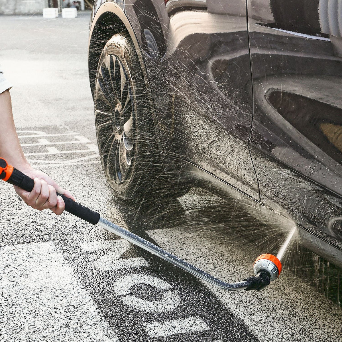 Watering Wand, 36-Inch Extra Long Heavy Duty Garden Hose Wand with 8 Spray Patterns & 180° Swivel Head, Long Hose Nozzle Sprayer with on/off Thumb Control