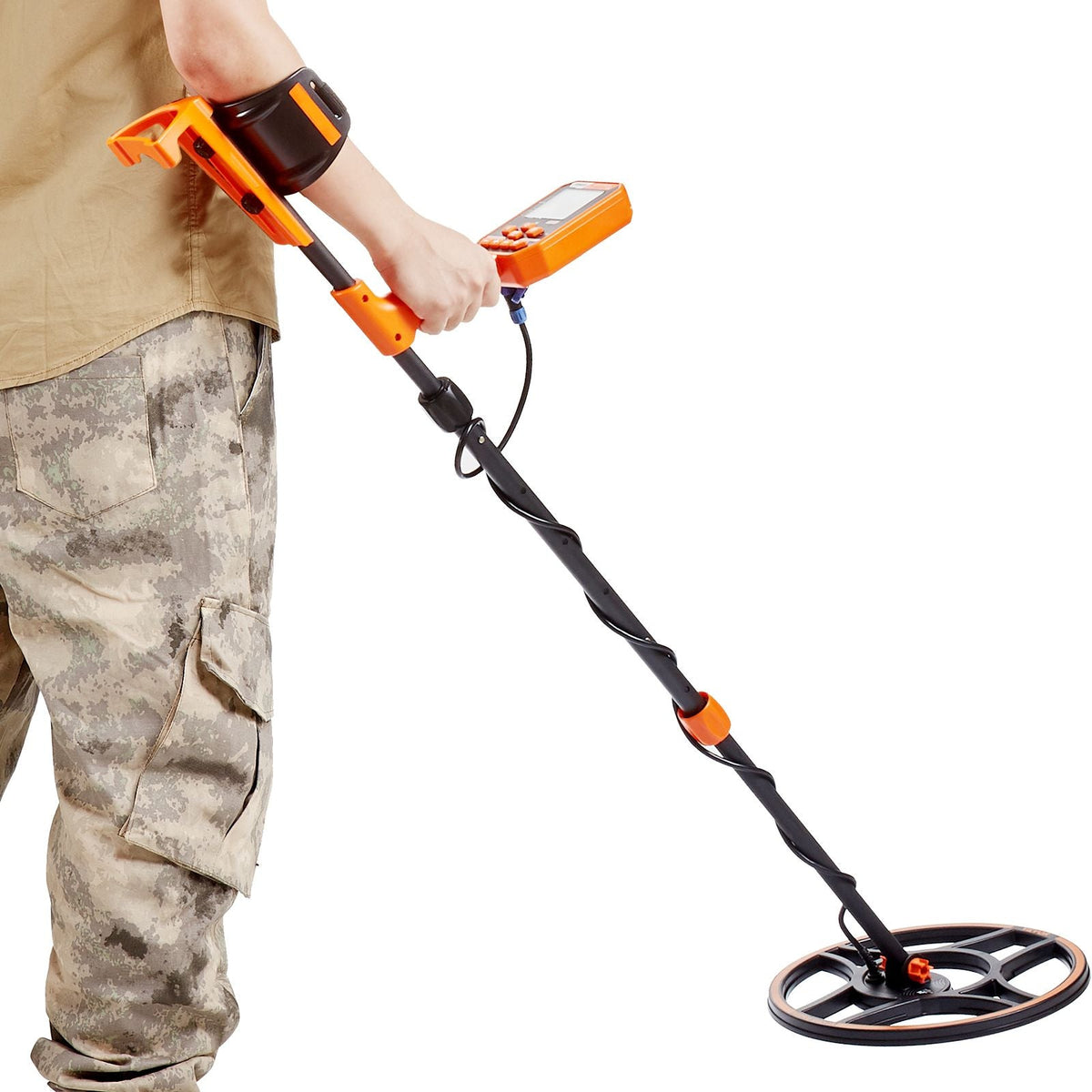 Waterproof Metal Detector, 12" Coil, Professional Rechargeable Gold Detector, 39-50 in Adjustable with LCD 7 Modes Advanced DSP Chip Bluetooth Headset, IP68 for Detecting Gold Treasure Hunting