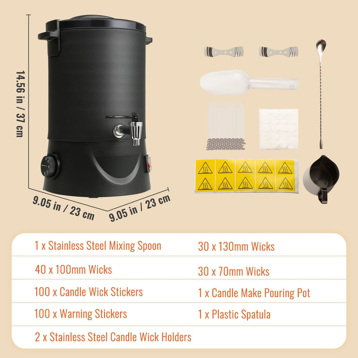 Wax Melter for Candle Making, 6.5 Liter Large Electric Wax Melting Pot Easy Pour Spout, 9-level Temperature Control, Easy Clean for Candle Soap Cream Beauty Bulk Production Business or Home