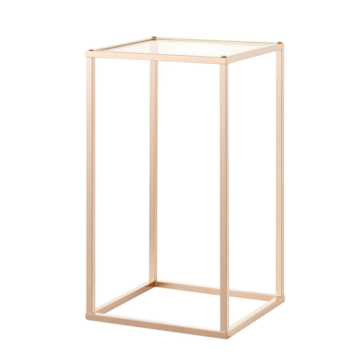 Wedding Flower Stand, 10PCS 15.75-inch Column Flower Stand, Floral Stands with Acrylic Laminate, Gold Rectangular Floral Display Rack for Wedding, Party, Birthday, Home, Gold Centerpiece Stands