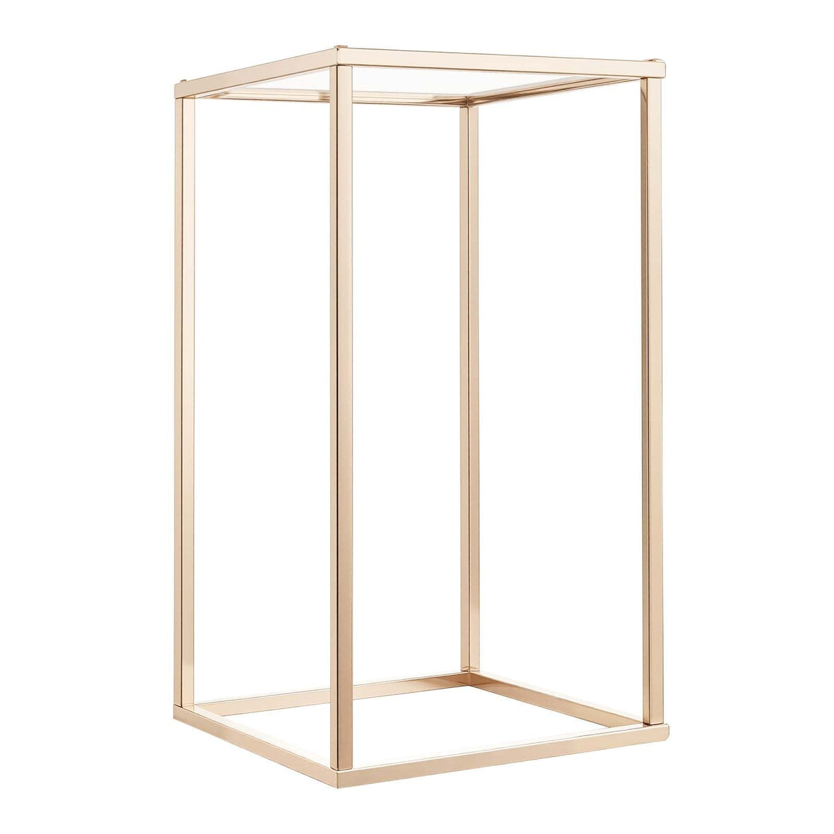 Wedding Flower Stand, 10PCS 15.75-inch Column Flower Stand, Floral Stands with Acrylic Laminate, Gold Rectangular Floral Display Rack for Wedding, Party, Birthday, Home, Gold Centerpiece Stands