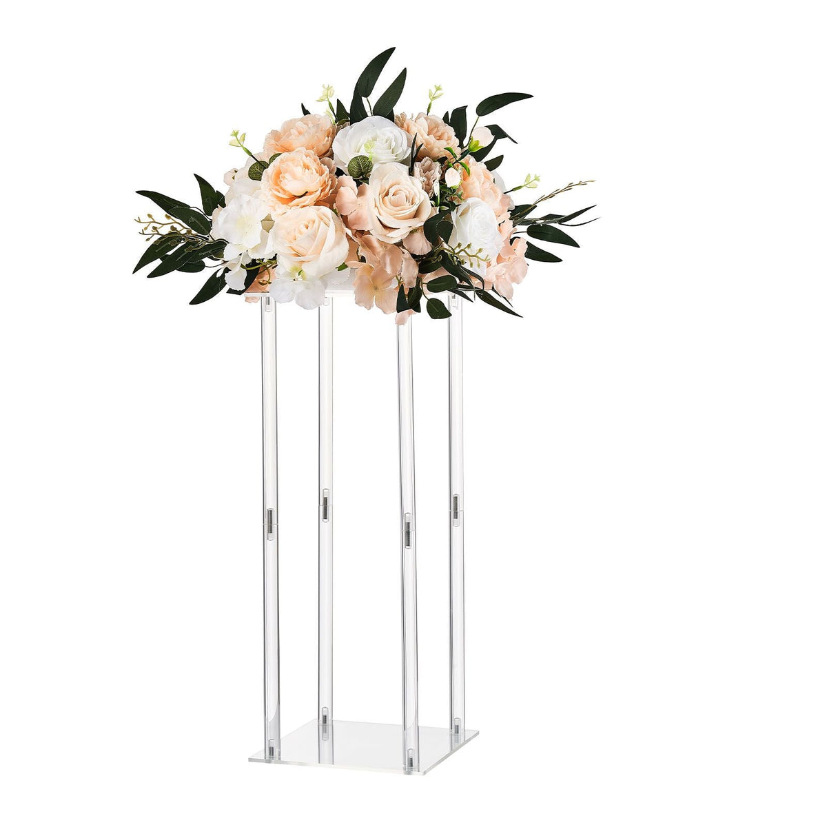 Wedding Flower Stand, 10PCS 19.69-inch Column Flower Stand, Floral Stands with Acrylic Laminate, Cylindrical Cubic Floral Display Rack for Wedding, Party, Birthday, Home, Centerpiece Stands