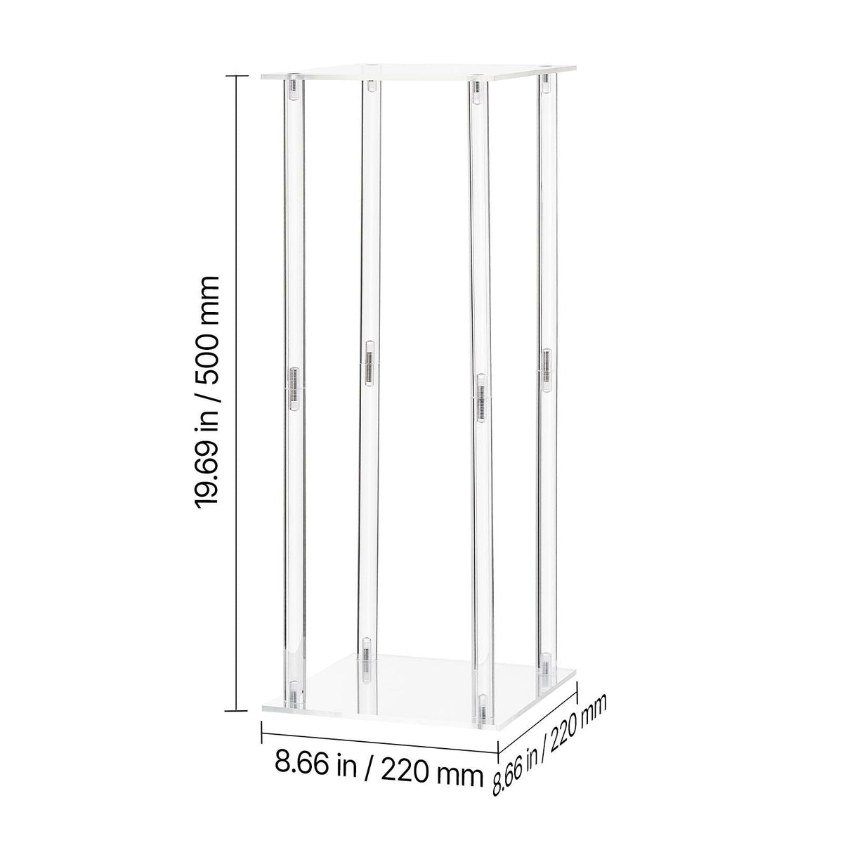 Wedding Flower Stand, 10PCS 19.69-inch Column Flower Stand, Floral Stands with Acrylic Laminate, Cylindrical Cubic Floral Display Rack for Wedding, Party, Birthday, Home, Centerpiece Stands