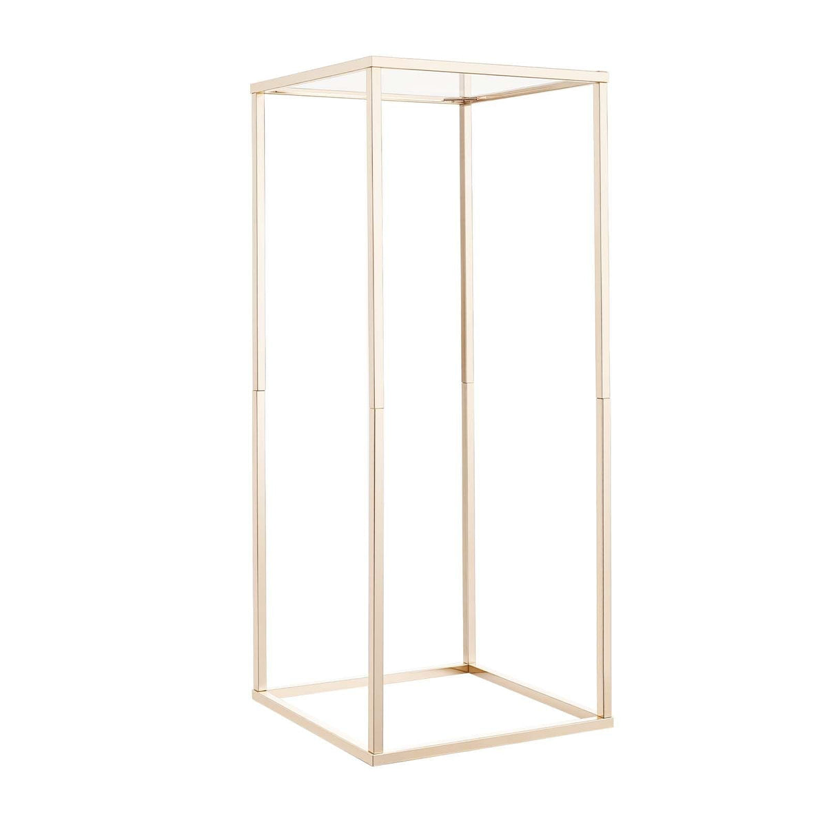 Wedding Flower Stand, 10PCS 23.62-inch Column Flower Stand, Floral Stands with Acrylic Laminate, Gold Rectangular Floral Display Rack for Wedding, Party, Birthday, Home, Gold Centerpiece Stands