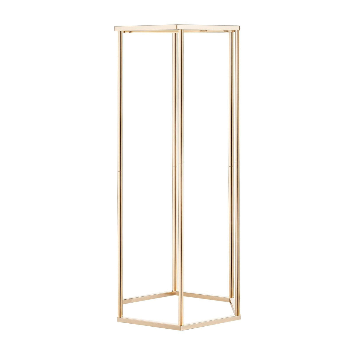 Wedding Flower Stand, 10PCS 23.62-inch Column Flower Stand, Floral Stands with Acrylic Laminate, Hexagonal Cubic Floral Display Rack for Wedding, Party, Birthday, Home, Gold Centerpiece Stands