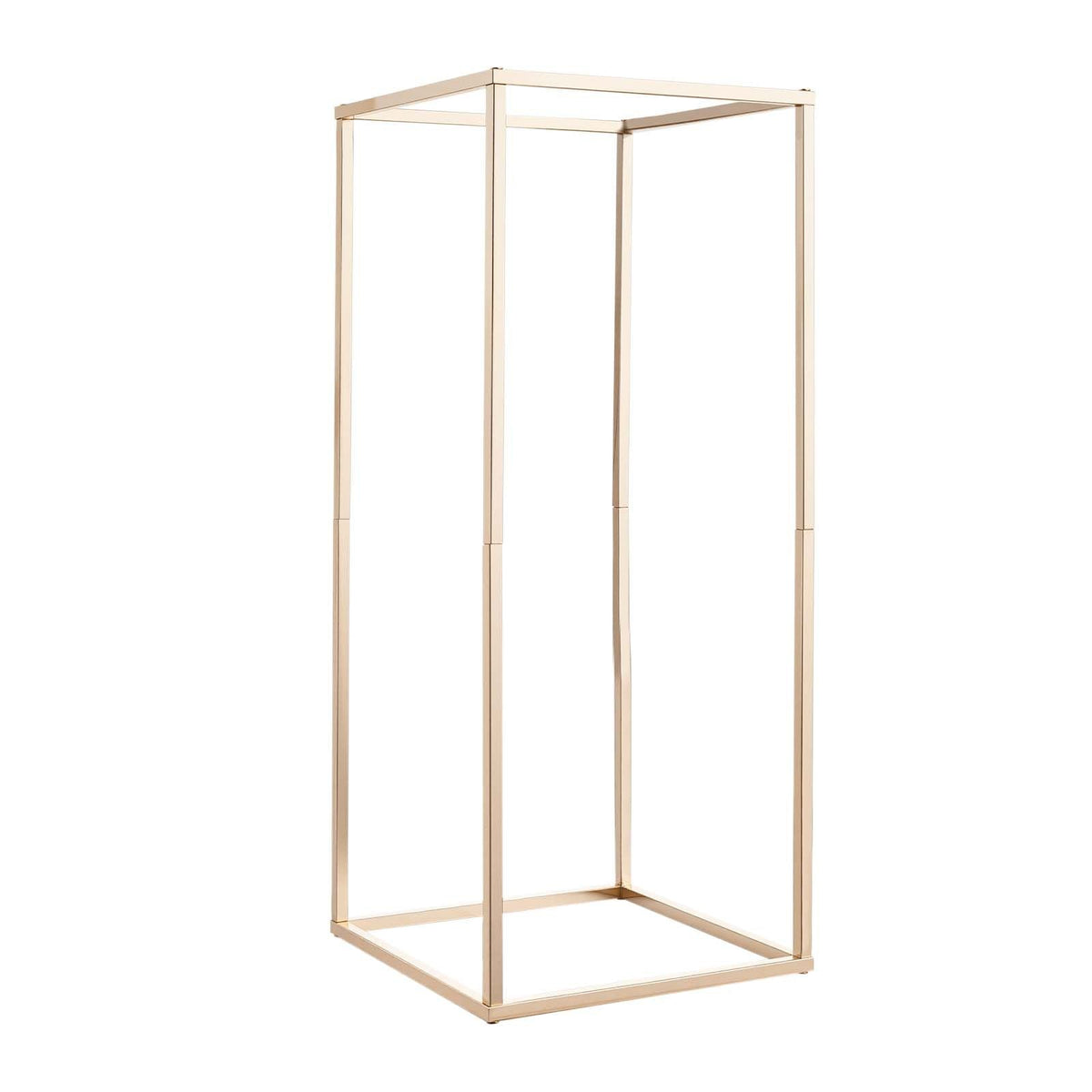 Wedding Flower Stand, 10PCS 23.62-inch Column Flower Stand, Floral Stands with Hidden Screw, Rectangular Cubic Floral Display Rack for Wedding, Party, Birthday, Home, Gold Centerpiece Stands