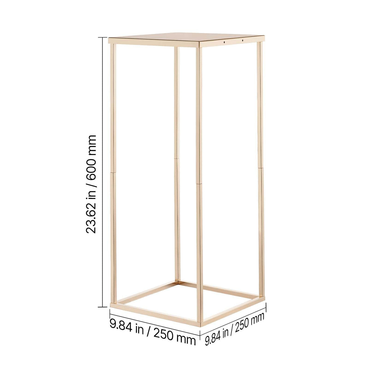 Wedding Flower Stand, 10PCS 23.62-inch Column Flower Stand, Floral Stands with Metal Laminate, Gold Rectangular Floral Display Rack for Wedding, Party, Birthday, Home, Gold Centerpiece Stands