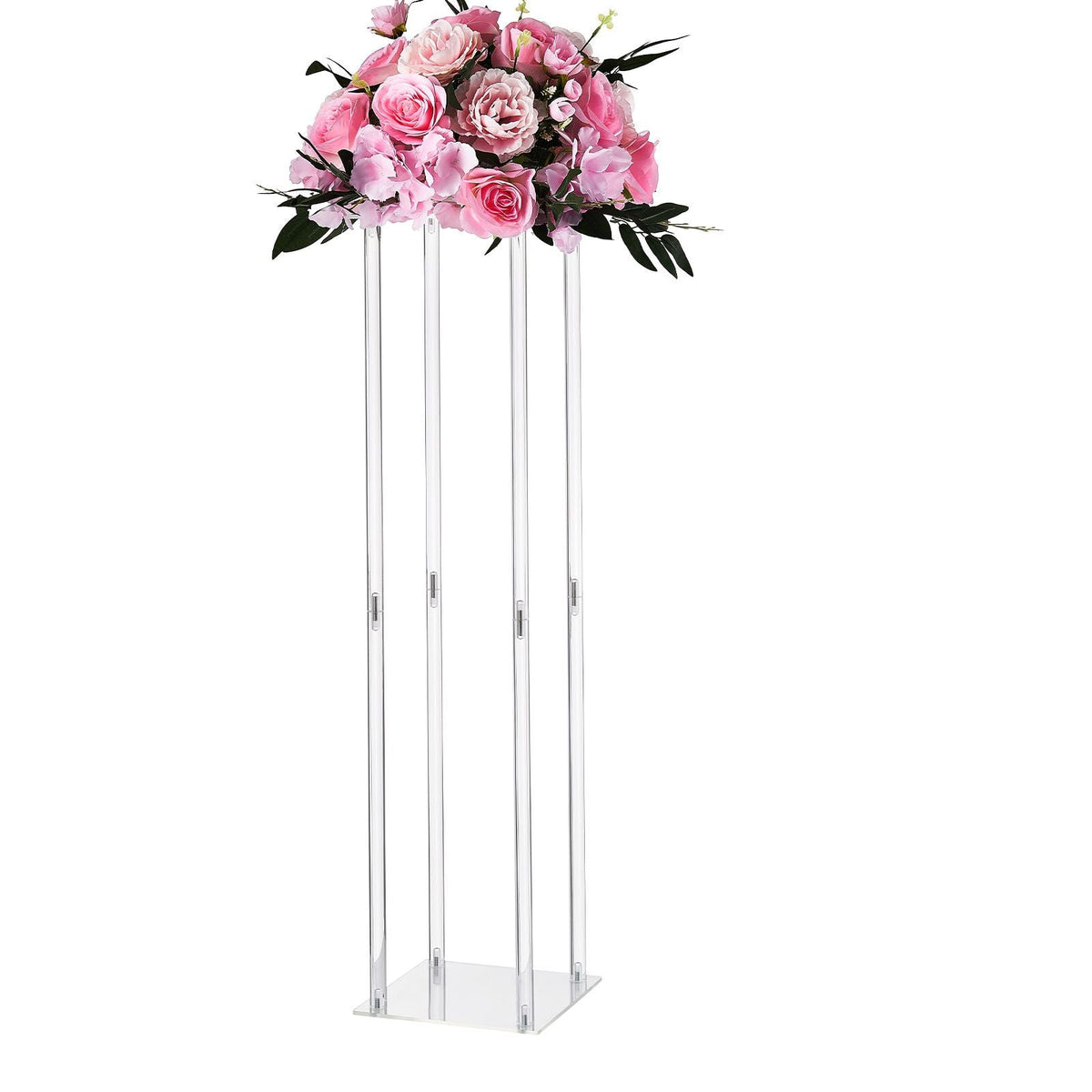 Wedding Flower Stand, 10PCS 31.5-inch Column Flower Stand, Floral Stands with Acrylic Laminate, Cylindrical Cubic Floral Display Rack for Wedding, Party, Birthday, Home, Centerpiece Stands