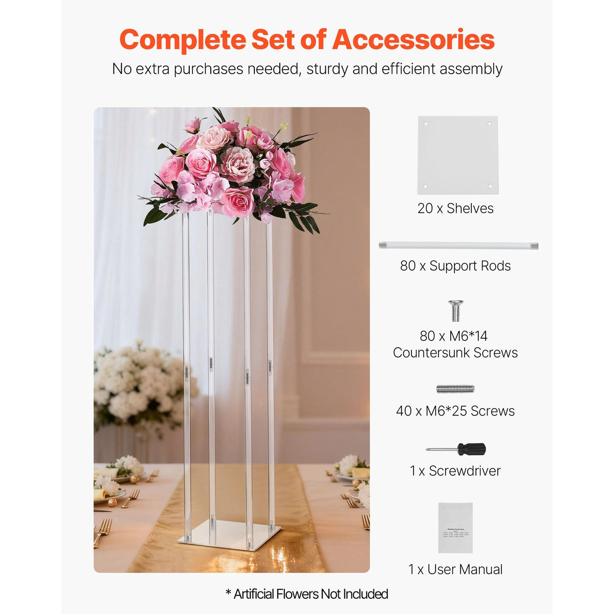 Wedding Flower Stand, 10PCS 31.5-inch Column Flower Stand, Floral Stands with Acrylic Laminate, Cylindrical Cubic Floral Display Rack for Wedding, Party, Birthday, Home, Centerpiece Stands