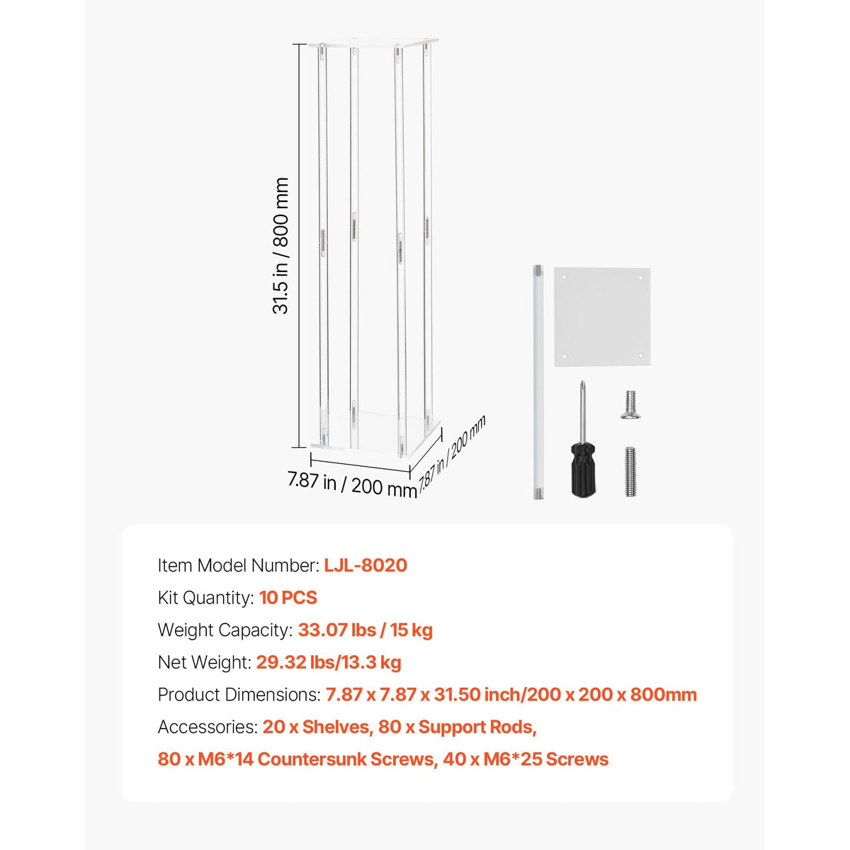 Wedding Flower Stand, 10PCS 31.5-inch Column Flower Stand, Floral Stands with Acrylic Laminate, Cylindrical Cubic Floral Display Rack for Wedding, Party, Birthday, Home, Centerpiece Stands