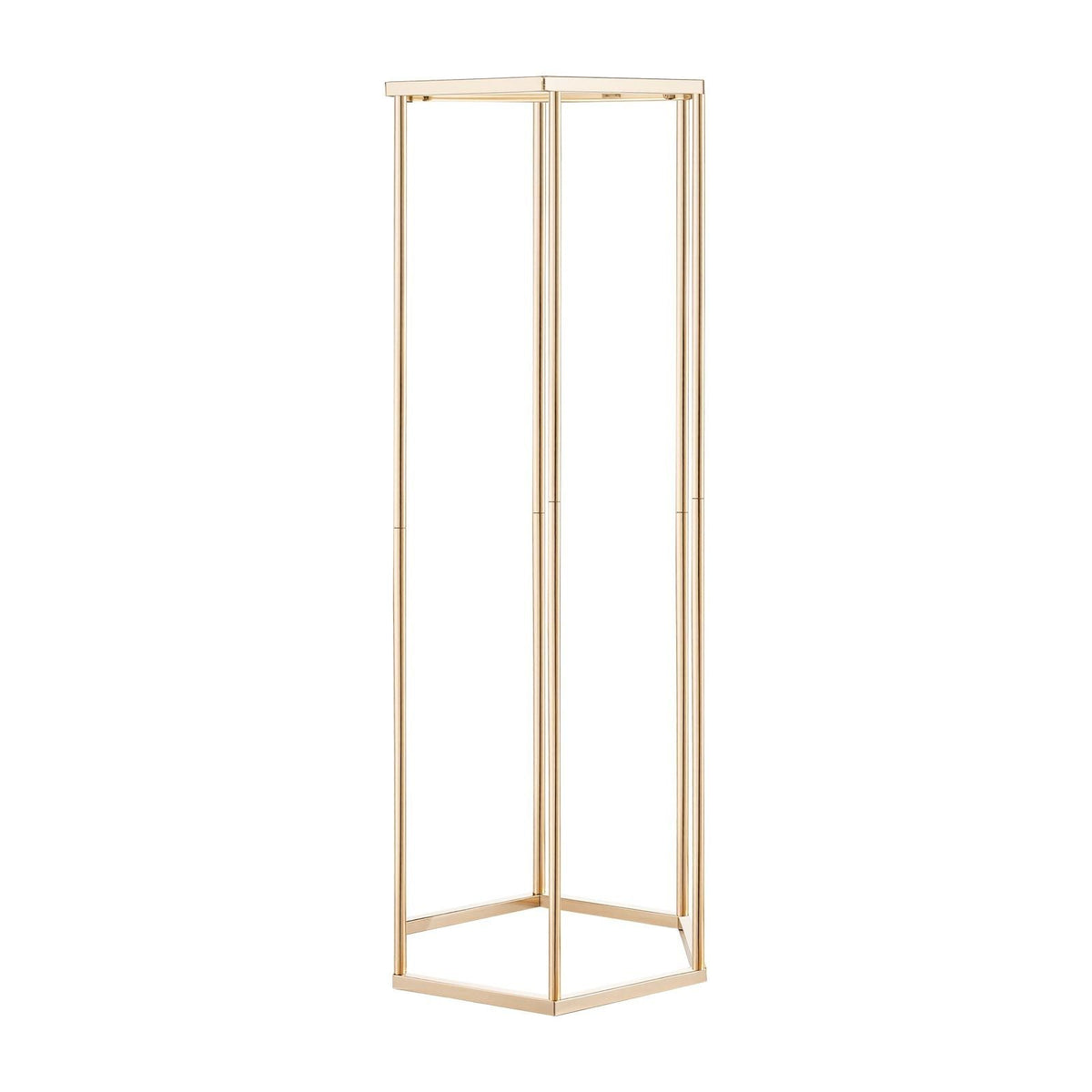 Wedding Flower Stand, 10PCS 31.5-inch Column Flower Stand, Floral Stands with Acrylic Laminate, Hexagonal Cubic Floral Display Rack for Wedding, Party, Birthday, Home, Gold Centerpiece Stands