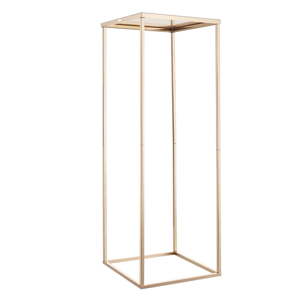 Wedding Flower Stand, 10PCS 31.5-inch Column Flower Stand, Floral Stands with Metal Laminate, Gold Rectangular Floral Display Rack for Wedding, Party, Birthday, Home, Gold Centerpiece Stands