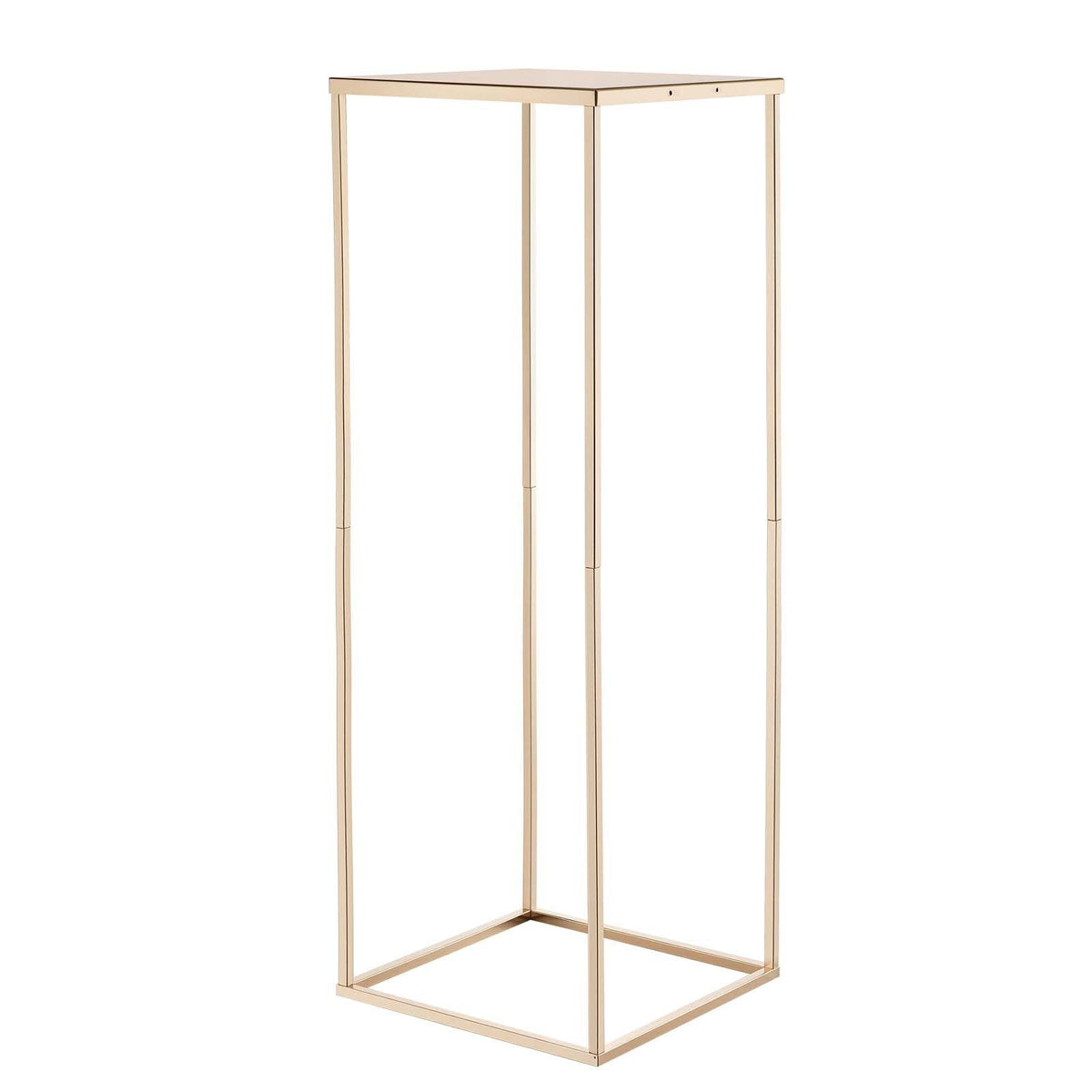 Wedding Flower Stand, 10PCS 31.5-inch Column Flower Stand, Floral Stands with Metal Laminate, Gold Rectangular Floral Display Rack for Wedding, Party, Birthday, Home, Gold Centerpiece Stands