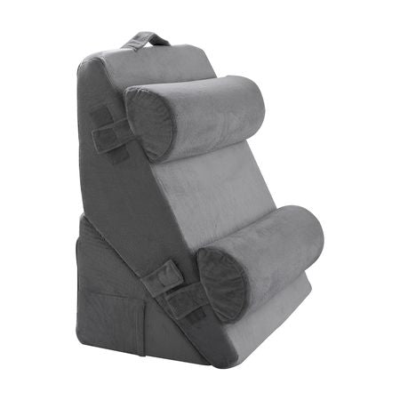 Wedge Pillow for Sleeping, 4 Pcs Adjustable Orthopedic Bed Wedge Set, Support Arm Leg Neck Shoulder, Post Surgery Pillow for Back Pain, Acid Reflux, Snoring Relief, Sitting up in Bed, Dark Grey