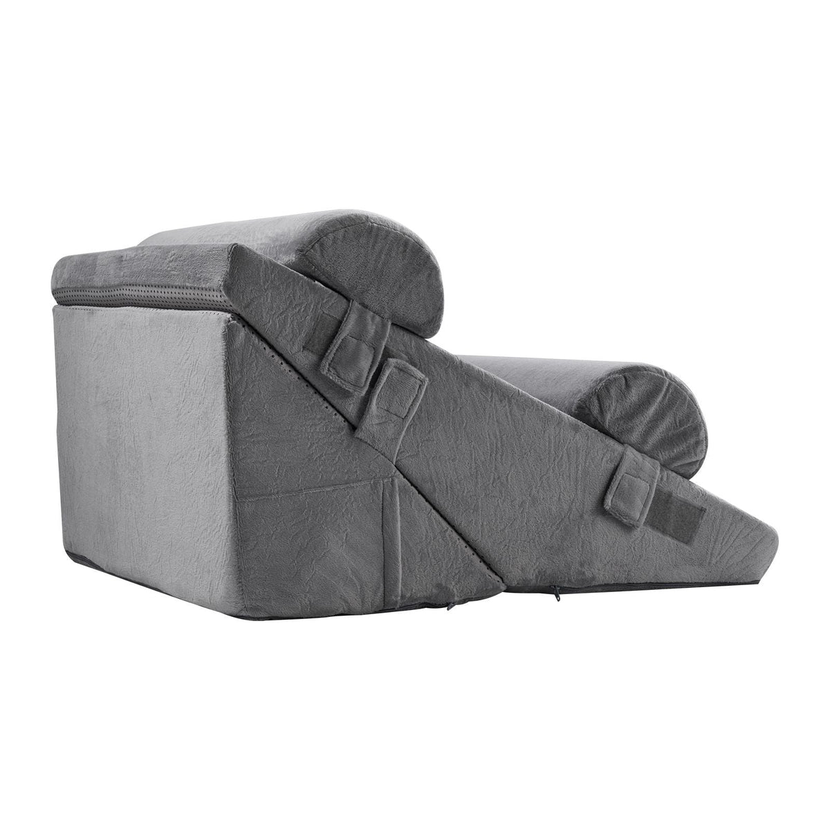 Wedge Pillow for Sleeping, 4 Pcs Adjustable Orthopedic Bed Wedge Set, Support Arm Leg Neck Shoulder, Post Surgery Pillow for Back Pain, Acid Reflux, Snoring Relief, Sitting up in Bed, Dark Grey