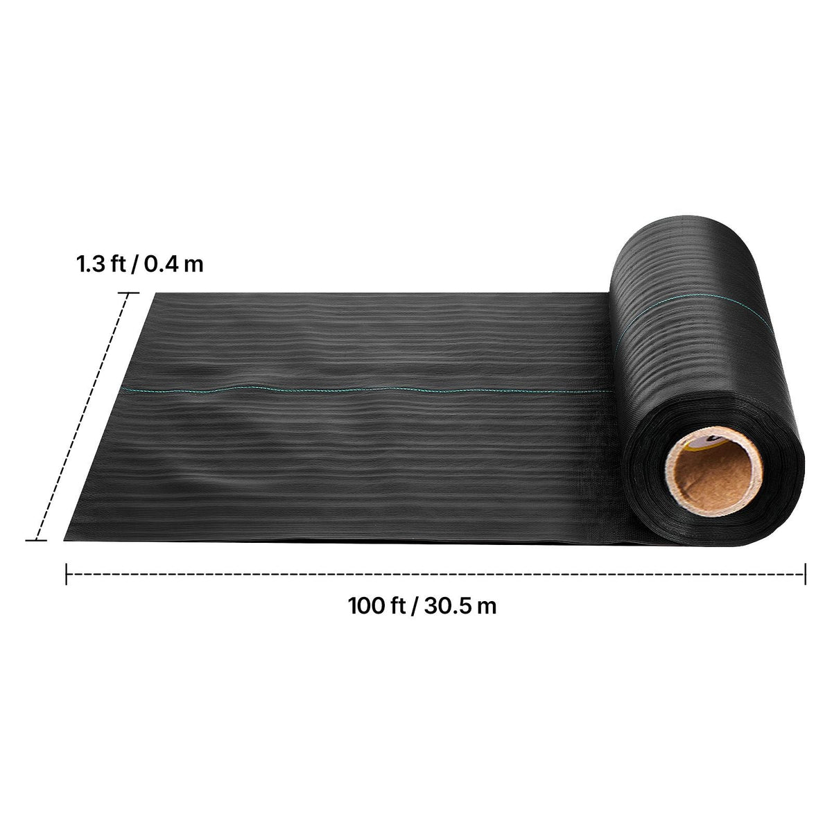 Weed Barrier Fabric Heavy Duty, 1.3x100FT 3.2oz Landscape Fabric, Woven Weed Blocker Fabrics, Garden Fabrics Weeds Barrier, Weeds Control Ground Cover, Geotextile Webbing, Gardening Mat, Black