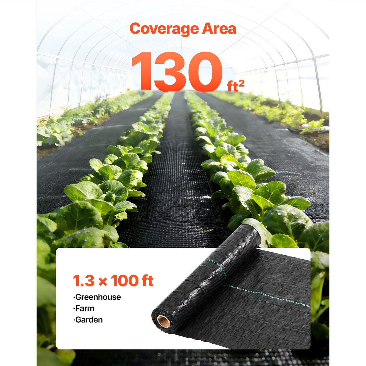 Weed Barrier Fabric Heavy Duty, 1.3x100FT 3.2oz Landscape Fabric, Woven Weed Blocker Fabrics, Garden Fabrics Weeds Barrier, Weeds Control Ground Cover, Geotextile Webbing, Gardening Mat, Black