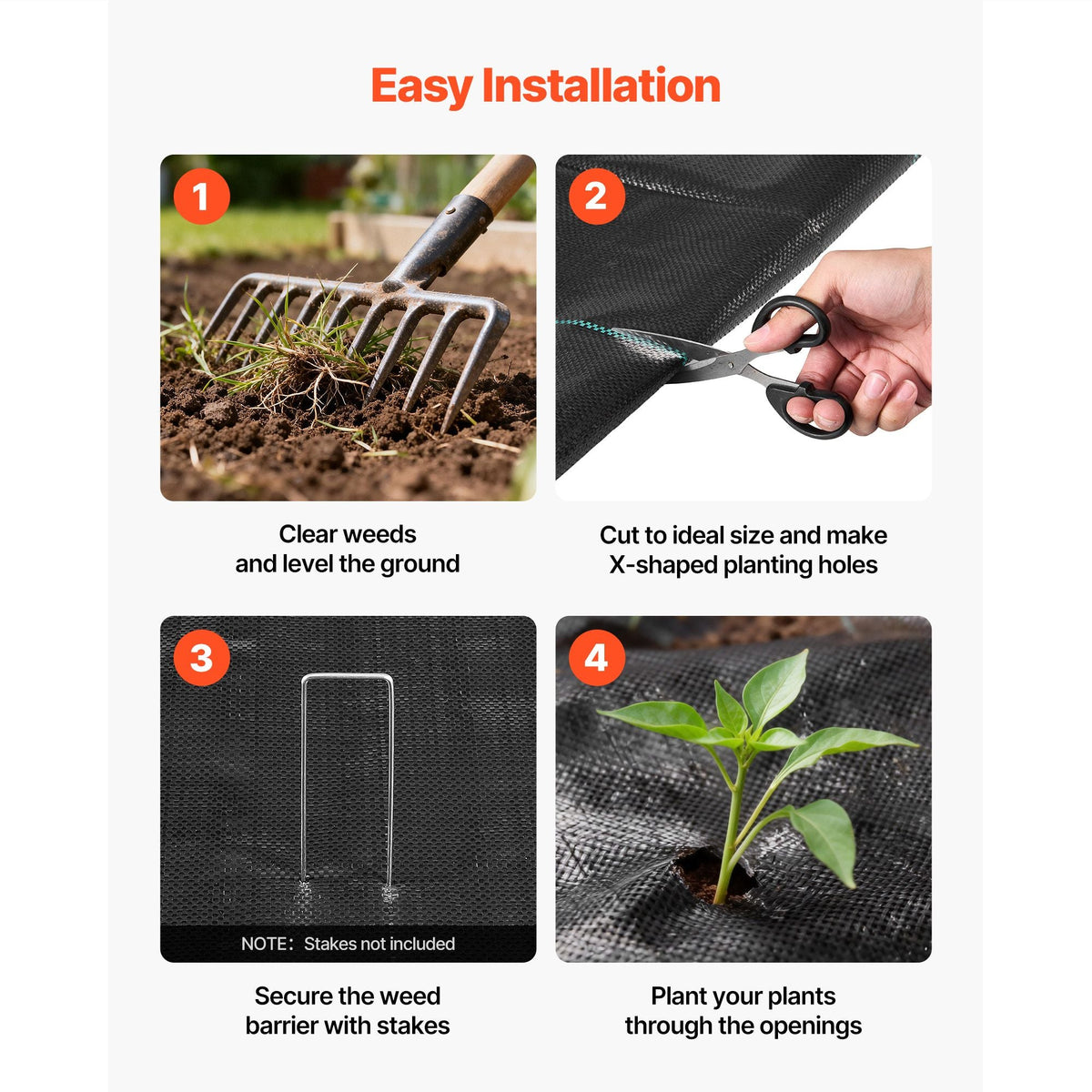 Weed Barrier Fabric Heavy Duty, 13x115FT 3.5oz Landscape Fabric, Woven Weed Blocker Fabrics, Garden Fabrics Weeds Barrier, Weeds Control Ground Cover, Geotextile Webbing, Gardening Mat, Black