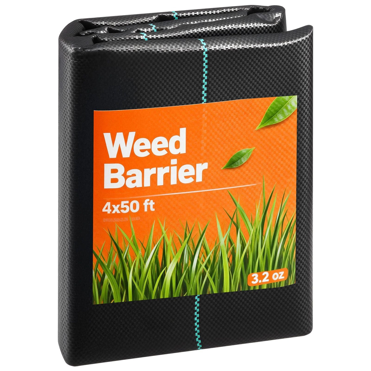 Weed Barrier Fabric Heavy Duty, 2 Packs 4x50FT 3.2oz Weed Blocker Fabric, Woven Landscape Fabrics, Garden Fabrics Weeds Barrier, Weeds Control Ground Cover, Geotextile Webbing, Black