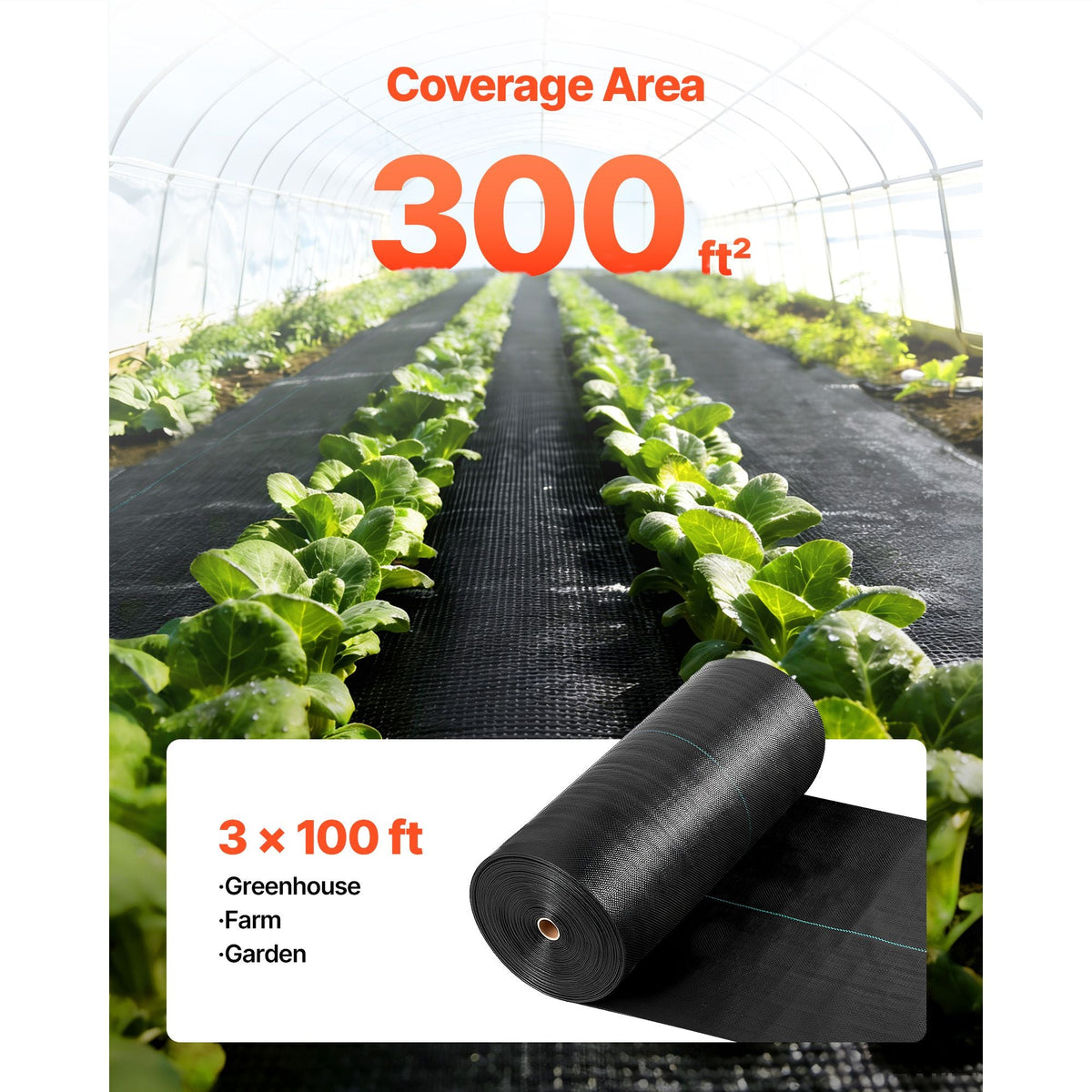 Weed Barrier Fabric Heavy Duty, 3x100FT 5oz Landscape Fabric, Woven Weed Blocker Fabrics, Garden Fabrics Weeds Barrier, Weeds Control Ground Cover, Geotextile Webbing, Gardening Mat, Black