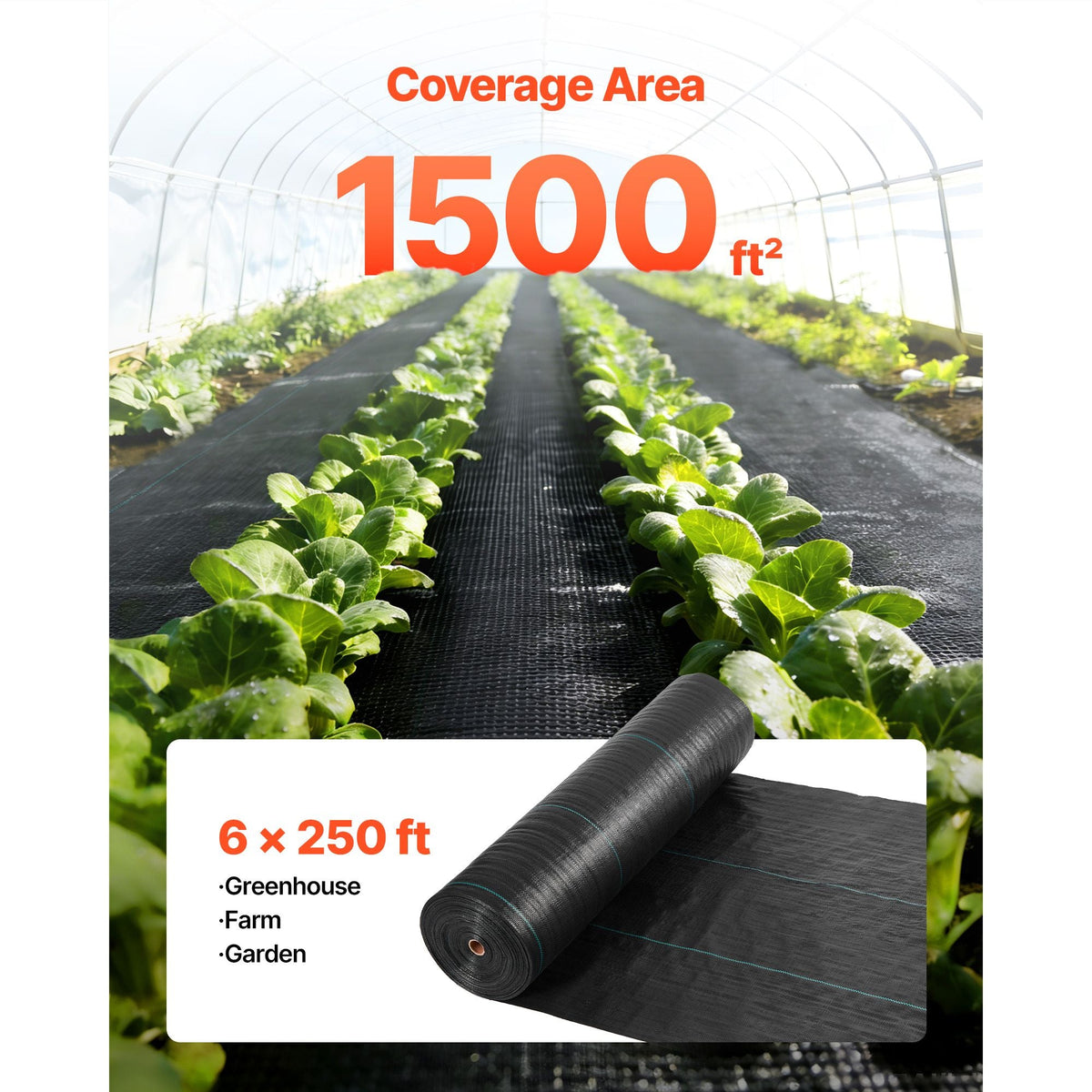 Weed Barrier Fabric Heavy Duty, 6x250FT 5oz Landscape Fabric, Woven Weed Blocker Fabrics, Garden Fabrics Weeds Barrier, Weeds Control Ground Cover, Geotextile Webbing, Gardening Mat, Black