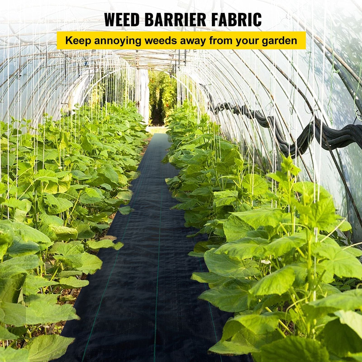 Weed Control Fabric 6ft x 300ft - Geo Textile Fabric Heavy Duty - Woven Ground Cover for Commercial Greenhouse, Yard, Garden Barrier Cloth Blocker Mat