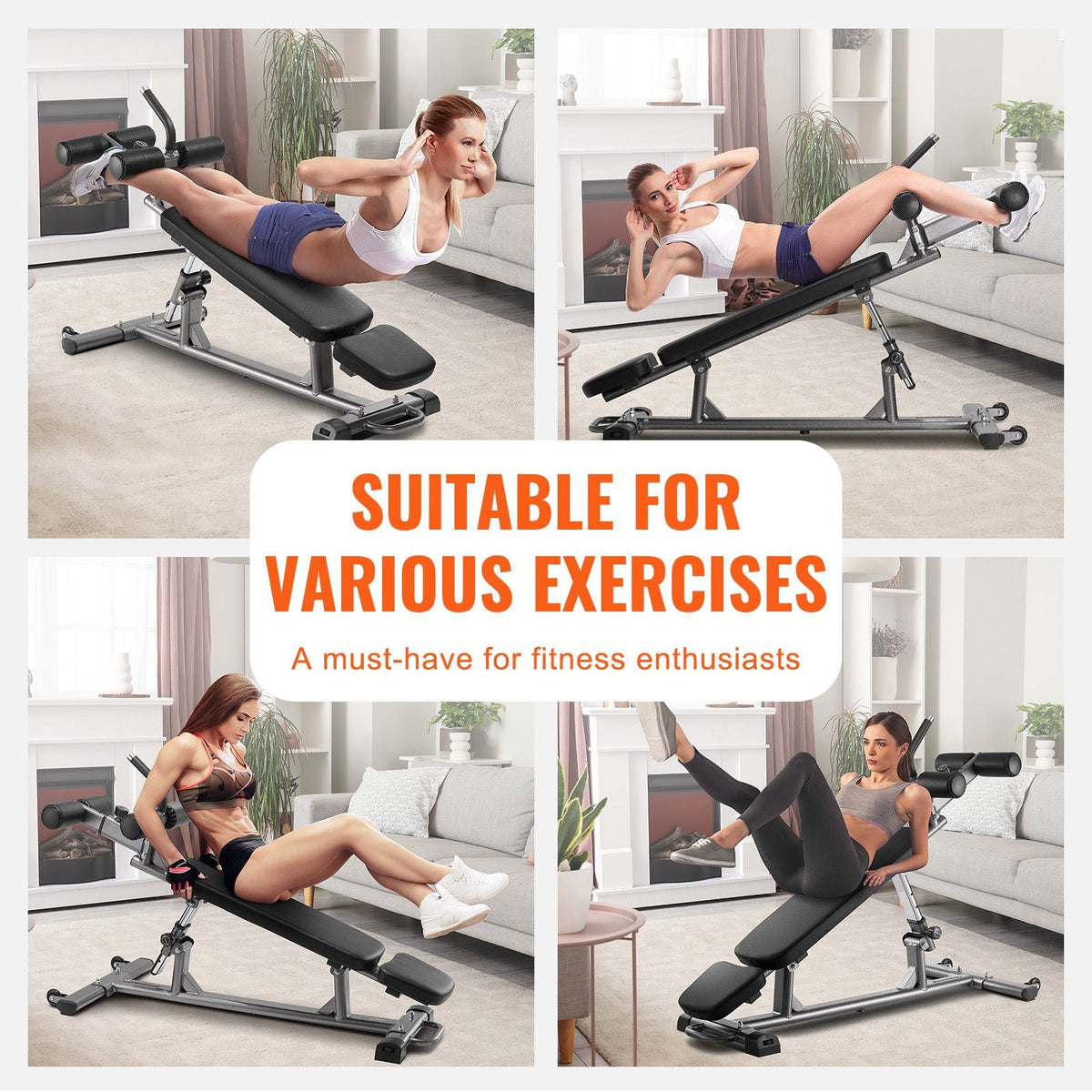 Weight Bench, Adjustable Strength Training Bench, Press Bench for Full Body Workout, 1000 LBS Multi-Purpose Sit up Bench for Home Gym Exercise, Incline Decline Bench with Reverse Crunch Handle