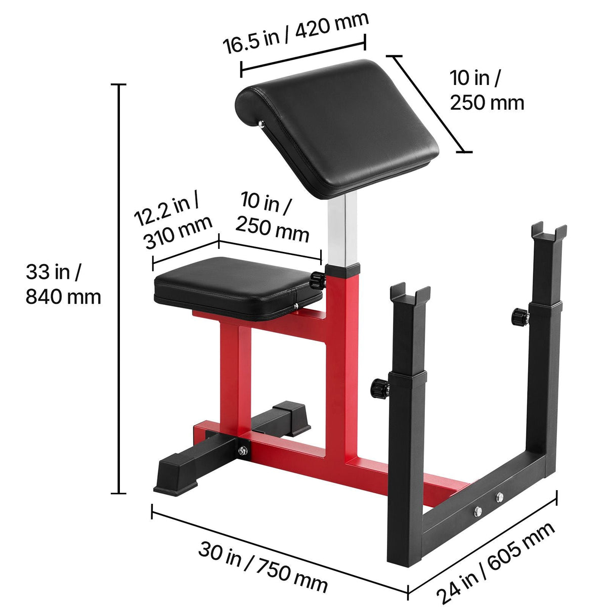 Weight Bench with Leg Extension, Strength Training Benches, Max load 440 LBS Home Gym Bench Fitness Equipment, Seated Arm Isolated Barbell Dumbbell Bicep Station, Workout Bench for Home Gym