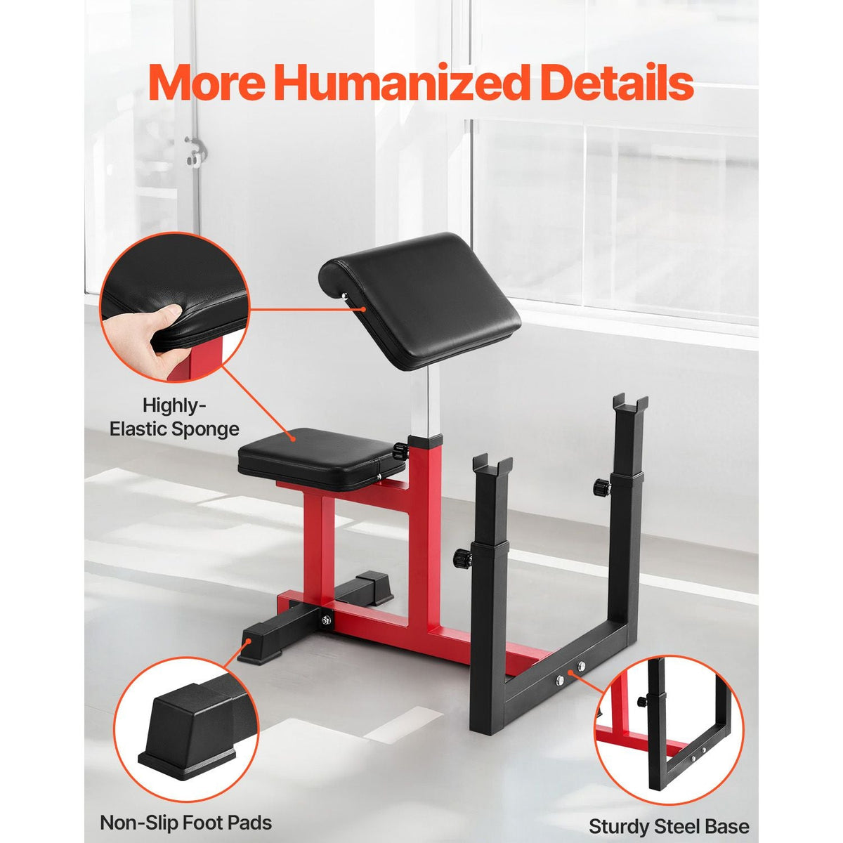 Weight Bench with Leg Extension, Strength Training Benches, Max load 440 LBS Home Gym Bench Fitness Equipment, Seated Arm Isolated Barbell Dumbbell Bicep Station, Workout Bench for Home Gym