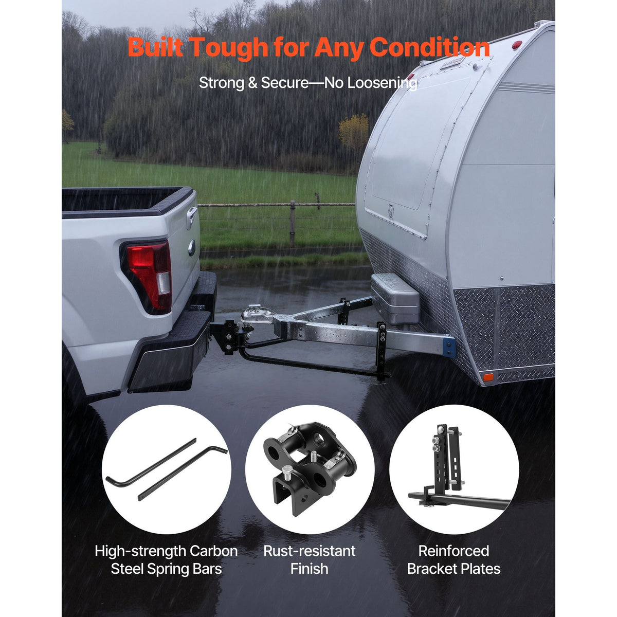 Weight Distribution Hitch, 14000 lbs Max Towing & 1400 lbs Max Tongue, Weight Distributing Hitches Kit with Sway Control Includes 2 in Shank & 2-5/16 in Ball, Load Leveling Hitch for Trailers