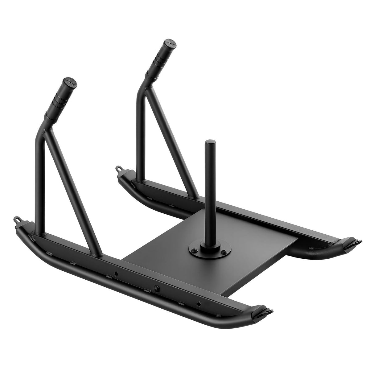 Weight Sled, Steel Power Sled, Fitness Strength Training Sleds for Athletic Exercise Speed Improvement, Workout Fitness Equipment with Handle, Compatible with 1/2 in Weight Plates, Black