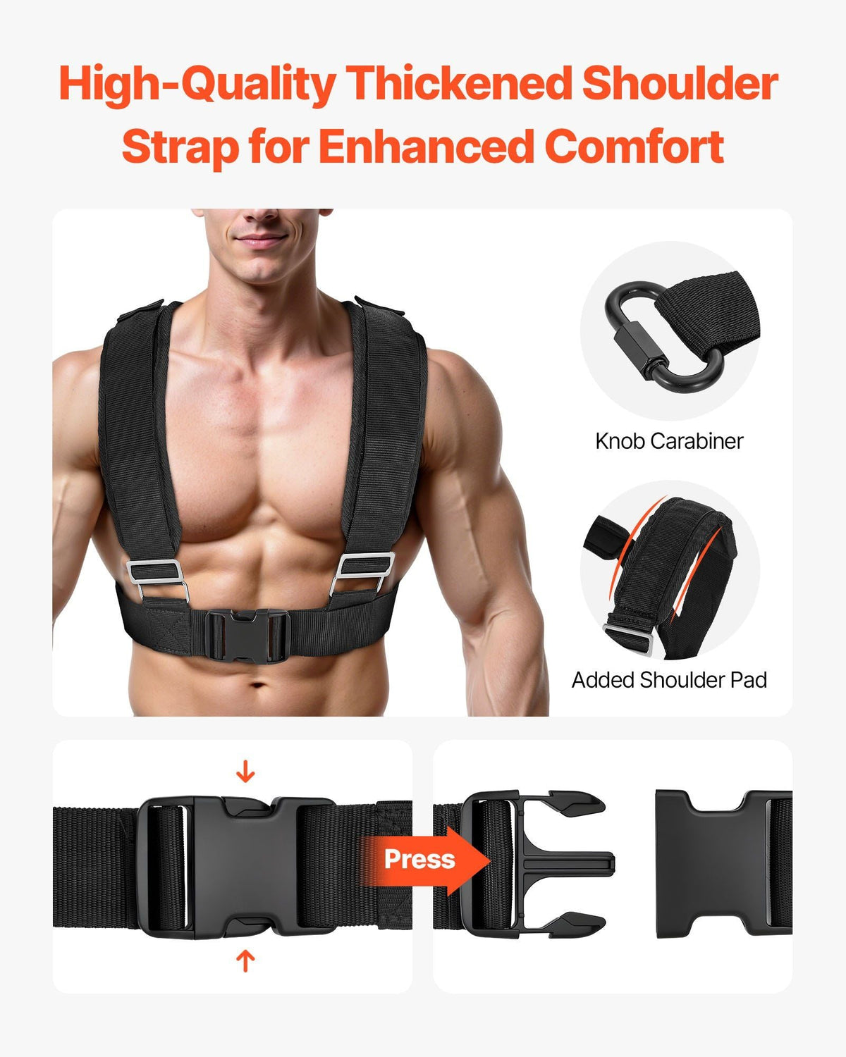 Weight Sled, Steel Power Sled, Fitness Strength Training Sleds for Athletic Exercise Speed Improvement, Workout Fitness Equipment with Handle, Compatible with 1/2 in Weight Plates, Orange