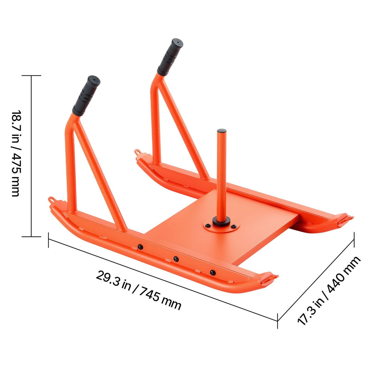 Weight Sled, Steel Power Sled, Fitness Strength Training Sleds for Athletic Exercise Speed Improvement, Workout Fitness Equipment with Handle, Compatible with 1/2 in Weight Plates, Orange