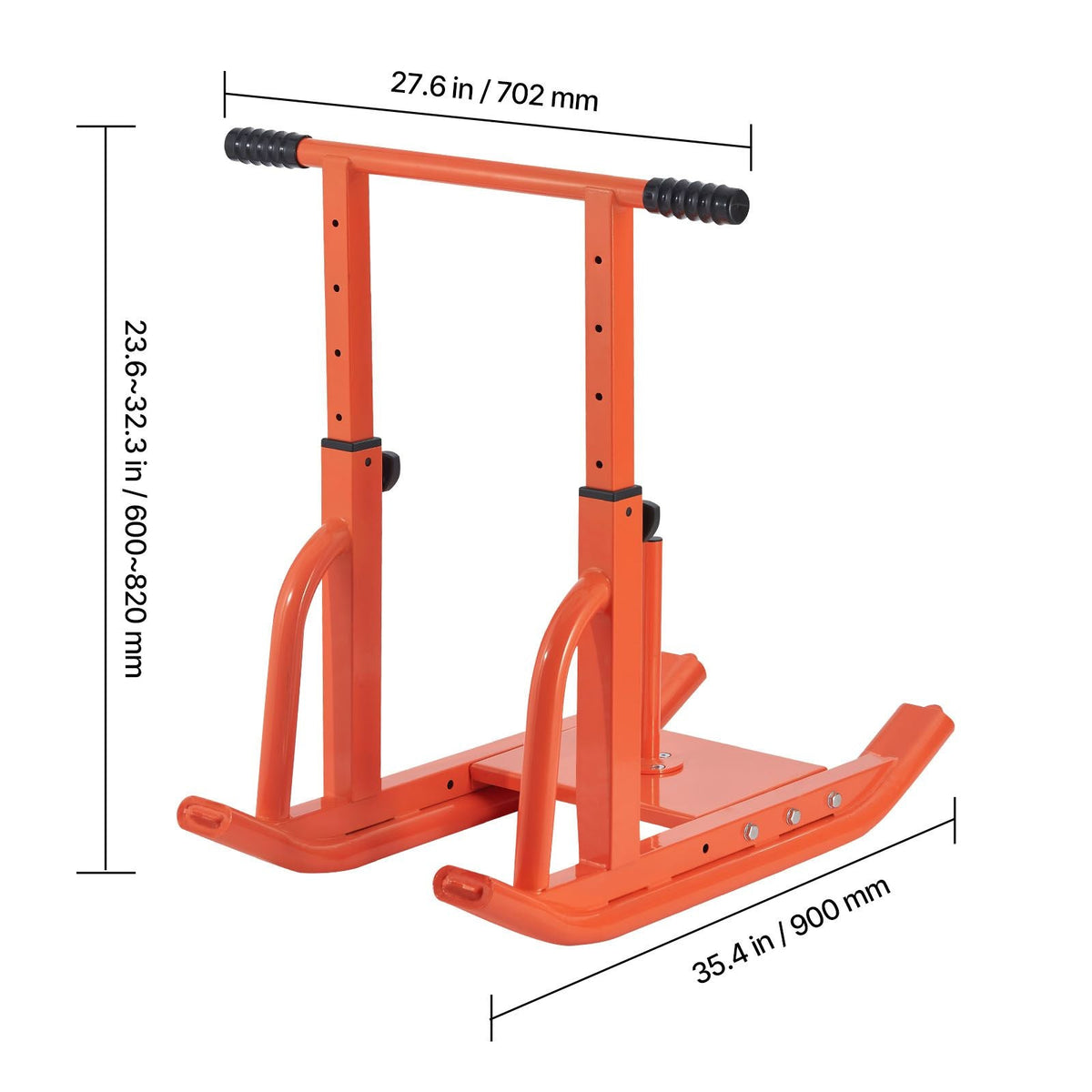 Weight Sled, Steel Power Sled, Fitness Training Sleds for Athletic Exercise Speed Improvement, Workout Equipment with Adjustable Height Handle, Compatible with 1/2 in Weight Plates, Orange