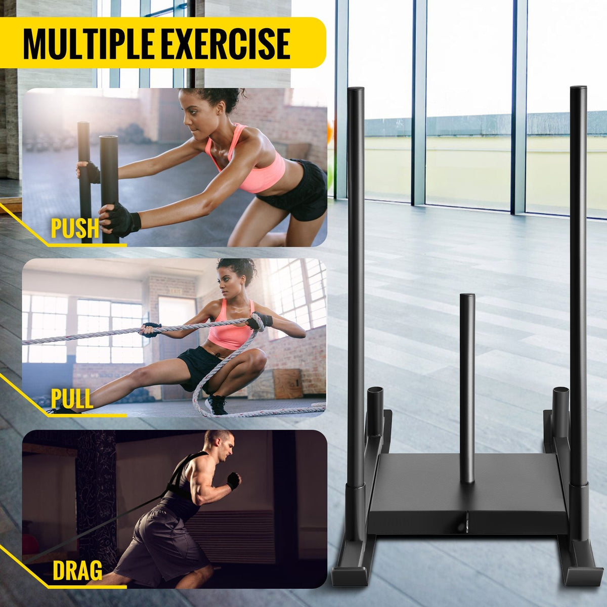 Weight Sled System Push Pull Drag Power Speed Athlete Training Strength Workout