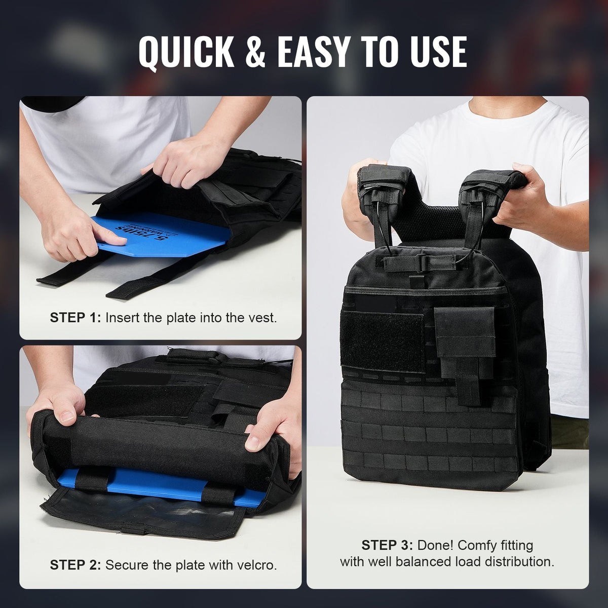 Weight Vest Plates, 5.75 LB Pairs, Premium Steel Weighted plates, Contoured Ergonomic Fit – WODs, Additional Weight for Weight Vests, for Strength Training, Running, Fitness, Heavy Workouts