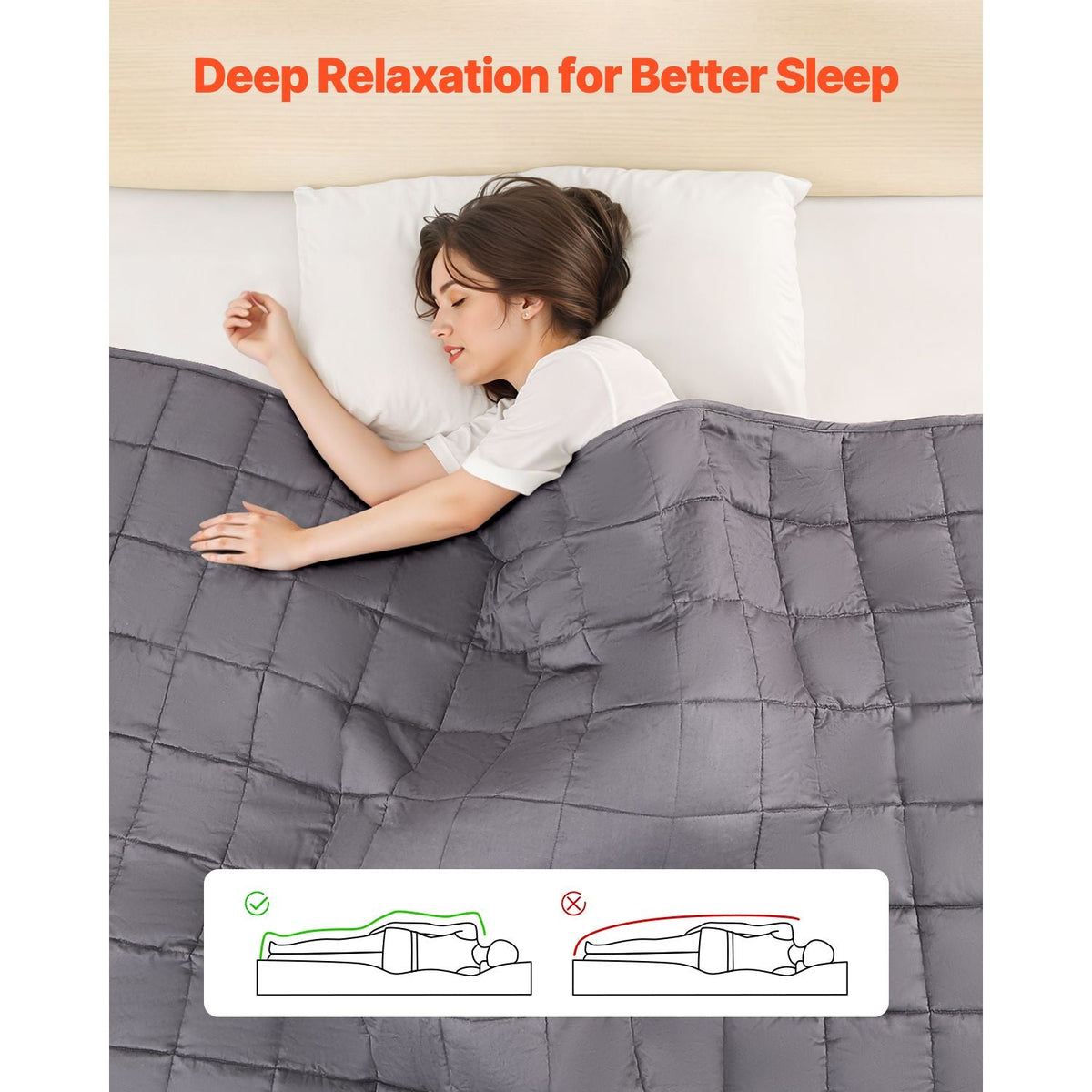 Weighted Blanket, 25 lbs, 80 x 87 in King Size, Soft 100% Cotton Heavy Blanket with Glass Beads, Breathable Material, Suitable for 250-310 lbs lbs Adults, Anxiety Stress Relief, Grey