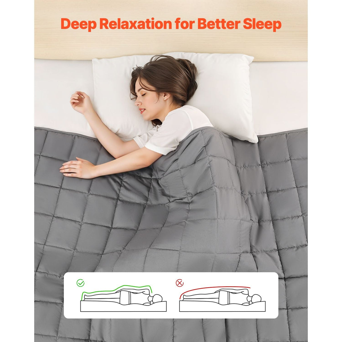Weighted Blanket, 25 lbs, 88 x 104 in King Size, Cooling Breathable Heavy Blanket with Glass Beads, All-Season Use, Suitable for 250-310 lbs Adults, Anxiety Stress Relief, Improve Sleep, Grey