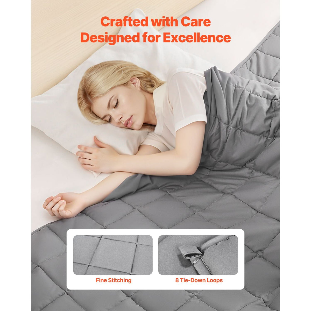 Weighted Blanket, 25 lbs, 88 x 104 in King Size, Cooling Breathable Heavy Blanket with Glass Beads, All-Season Use, Suitable for 250-310 lbs Adults, Anxiety Stress Relief, Improve Sleep, Grey