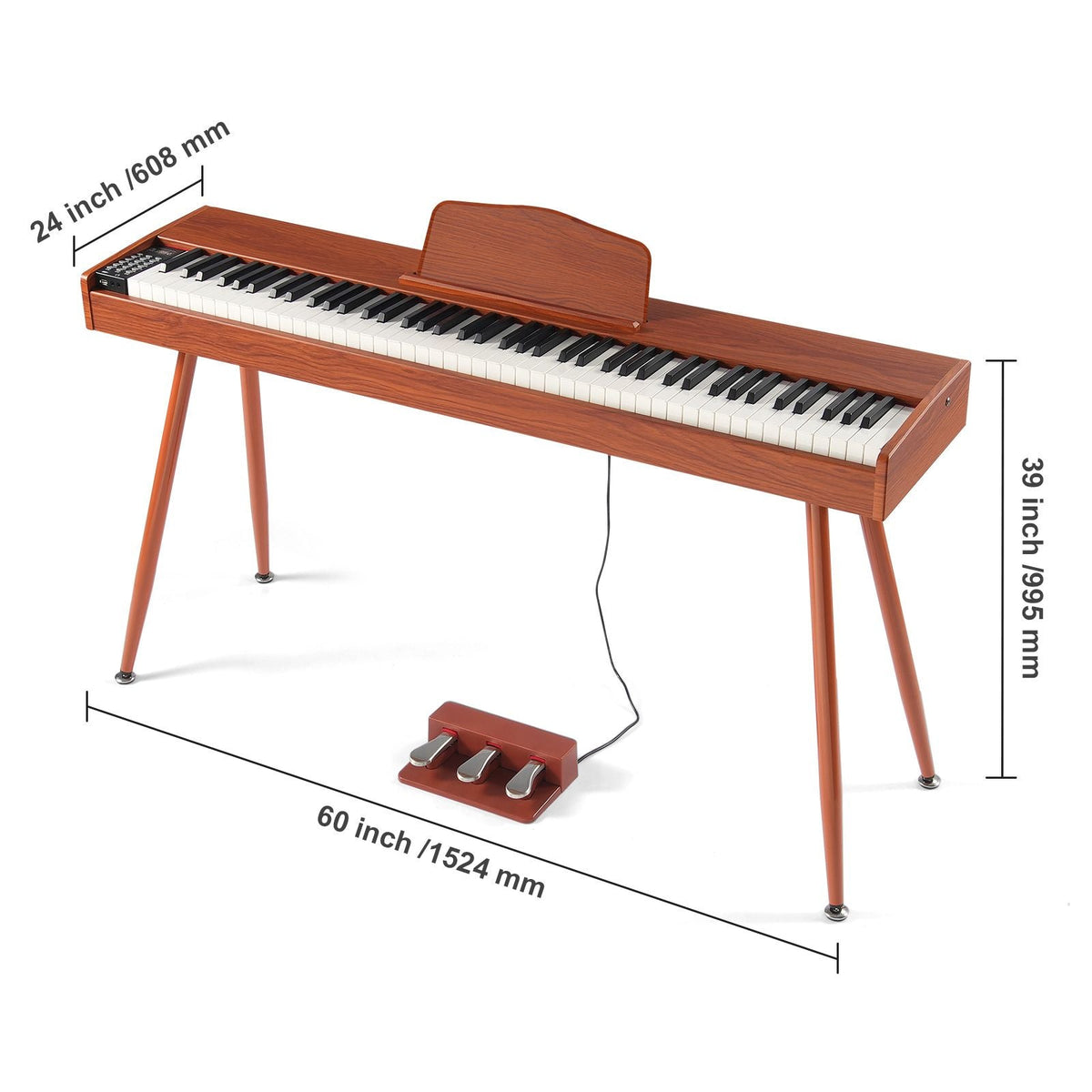 Weighted Digital Piano, 88 Key Fully Weighted Keys, Electric Piano Dual Keyboard & Speakers Four Legged Piano Stand with Headphone 200 Tones & Rhythms, Support Bluetooth/USB/MIDI, for Beginners