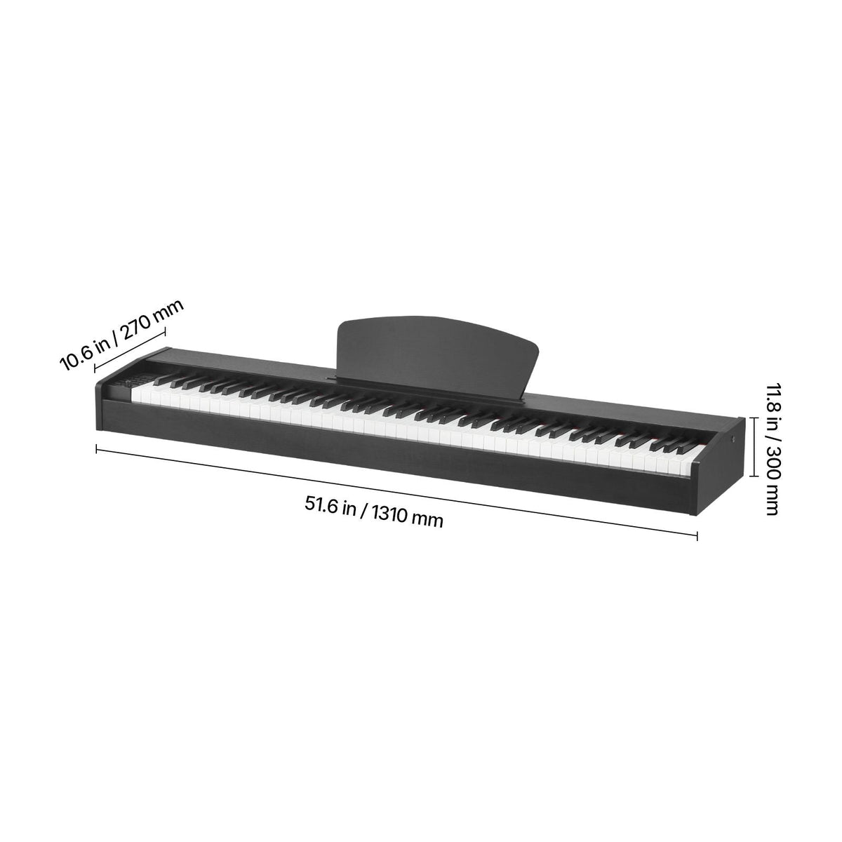 Weighted Digital Piano, 88 Keys Fully Weighted, Electric Piano Dual Keyboard & Speakers, with Sustain Pedal, Recording Function, 238 Tones, Wireless Connection, for Beginners, Without Stand