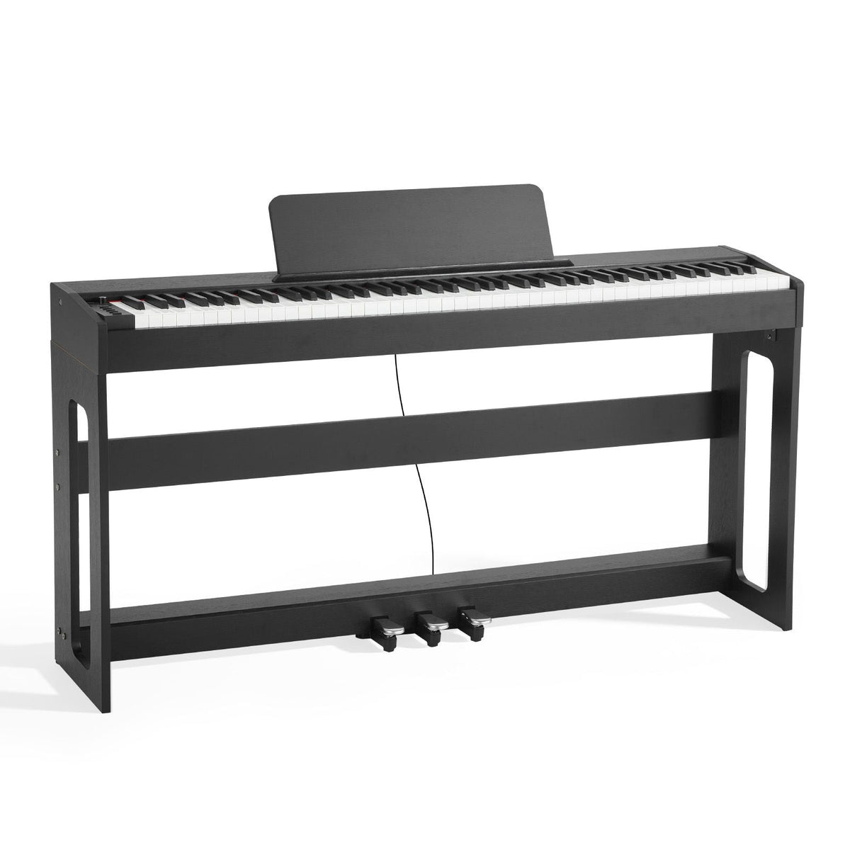 Weighted Digital Piano, 88 Keys Fully Weighted, Electric Piano Keyboard with Furniture Stand, Power Adapter, Triple Pedal, Record Function, 280 Tones, Wireless Connection, for Beginners, Black