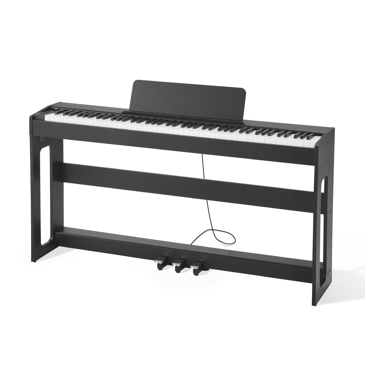 Weighted Digital Piano, 88 Keys Fully Weighted, Electric Piano Keyboard with Furniture Stand, Power Adapter, Triple Pedal, Record Function, 280 Tones, Wireless Connection, for Beginners, Black